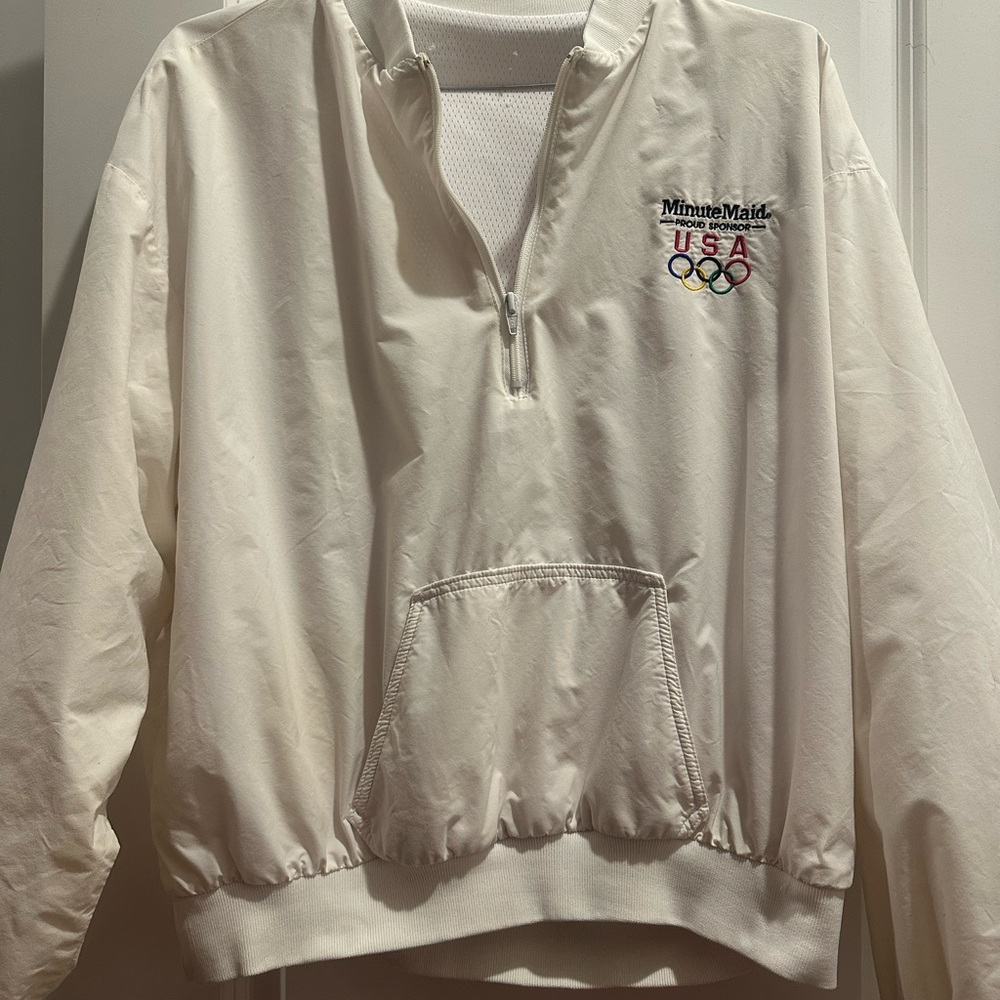 Minute Maid White Zip Up Men's Sweater
